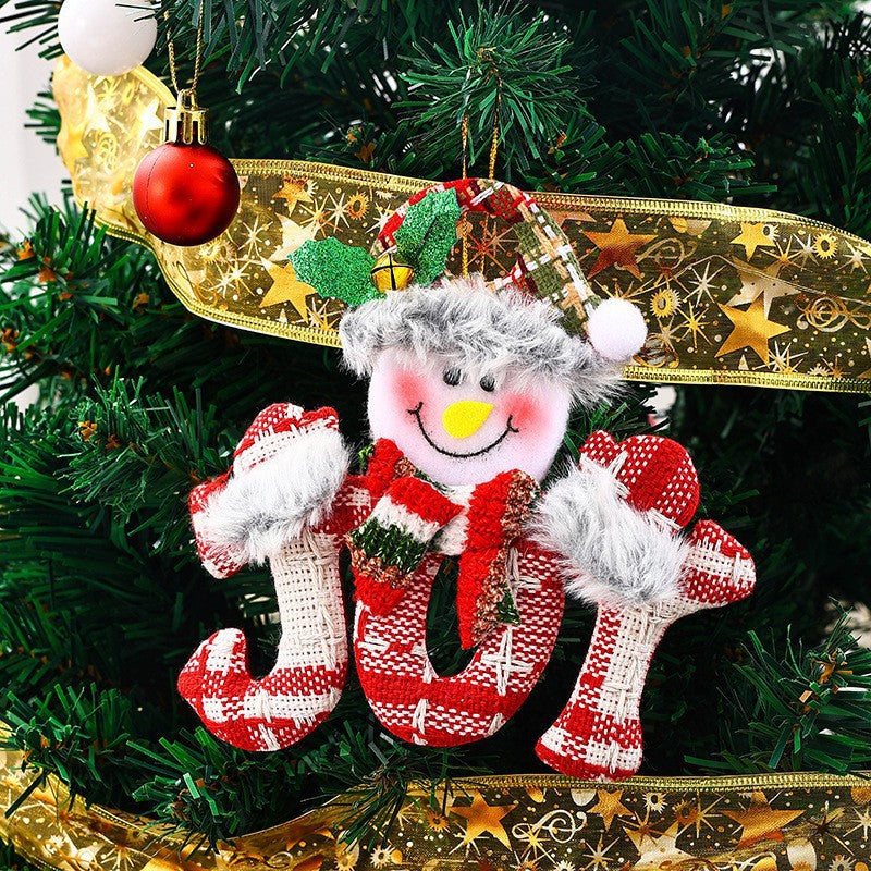 Plush Fabric Christmas Tree Decorations Ornaments Hanging Set