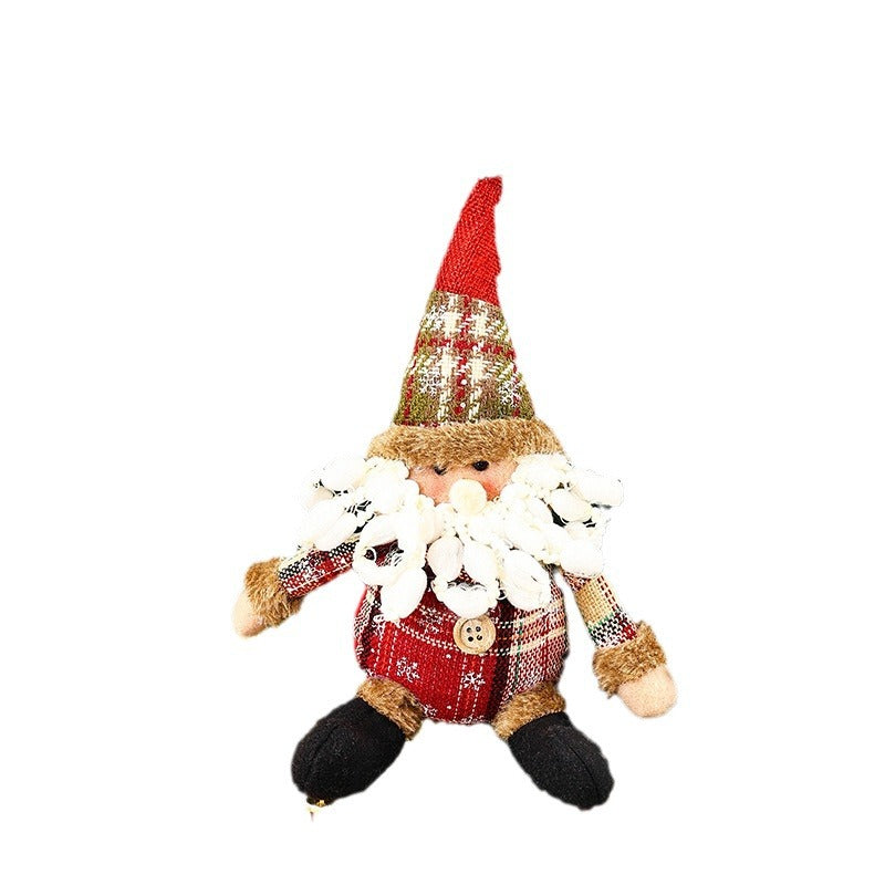 Plush Reindeer Christmas Tree Ornaments with Scarf and Antlers