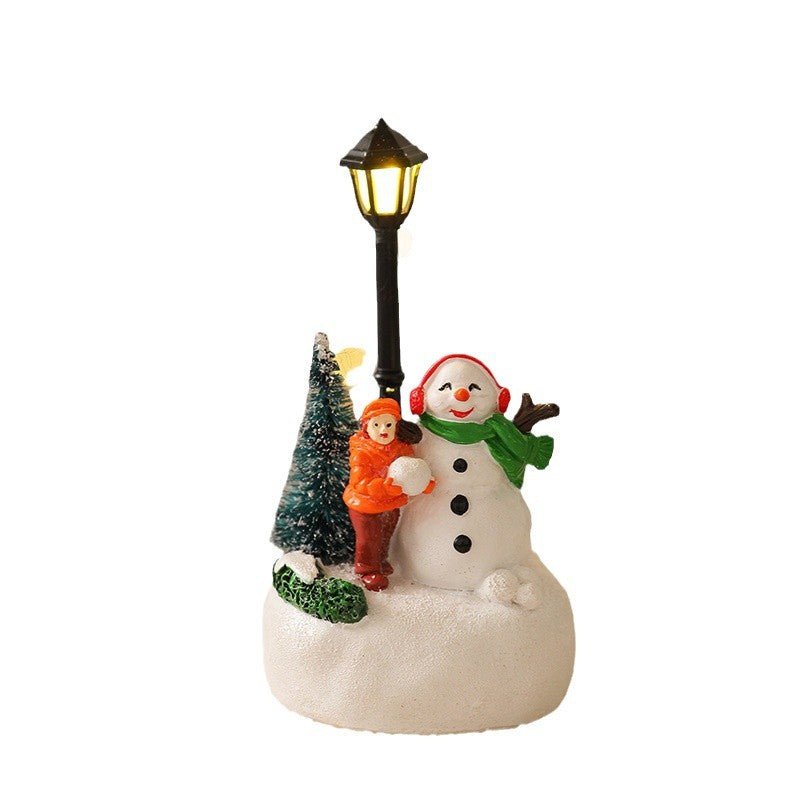 Light Up Santa Claus Figurine Set with Christmas Tree