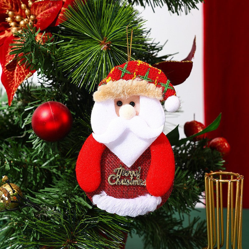 Plush Fabric Christmas Tree Decorations Ornaments Hanging Set