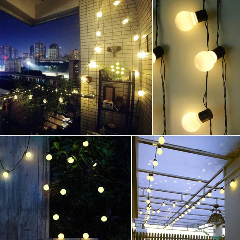 Solar String Fairy Lights for the Garden | Weather Resistant Globes That Come On at Dusk | 10, 20 or 38 Bulbs