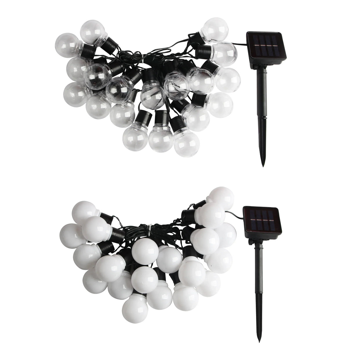 Solar String Fairy Lights for the Garden | Weather Resistant Globes That Come On at Dusk | 10, 20 or 38 Bulbs
