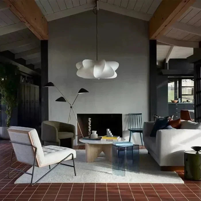 Silk Pendant Lamp with Wabi Sabi Design | Organic Sculptural Shade | Soft Diffused Lighting for Living Rooms and Lounges