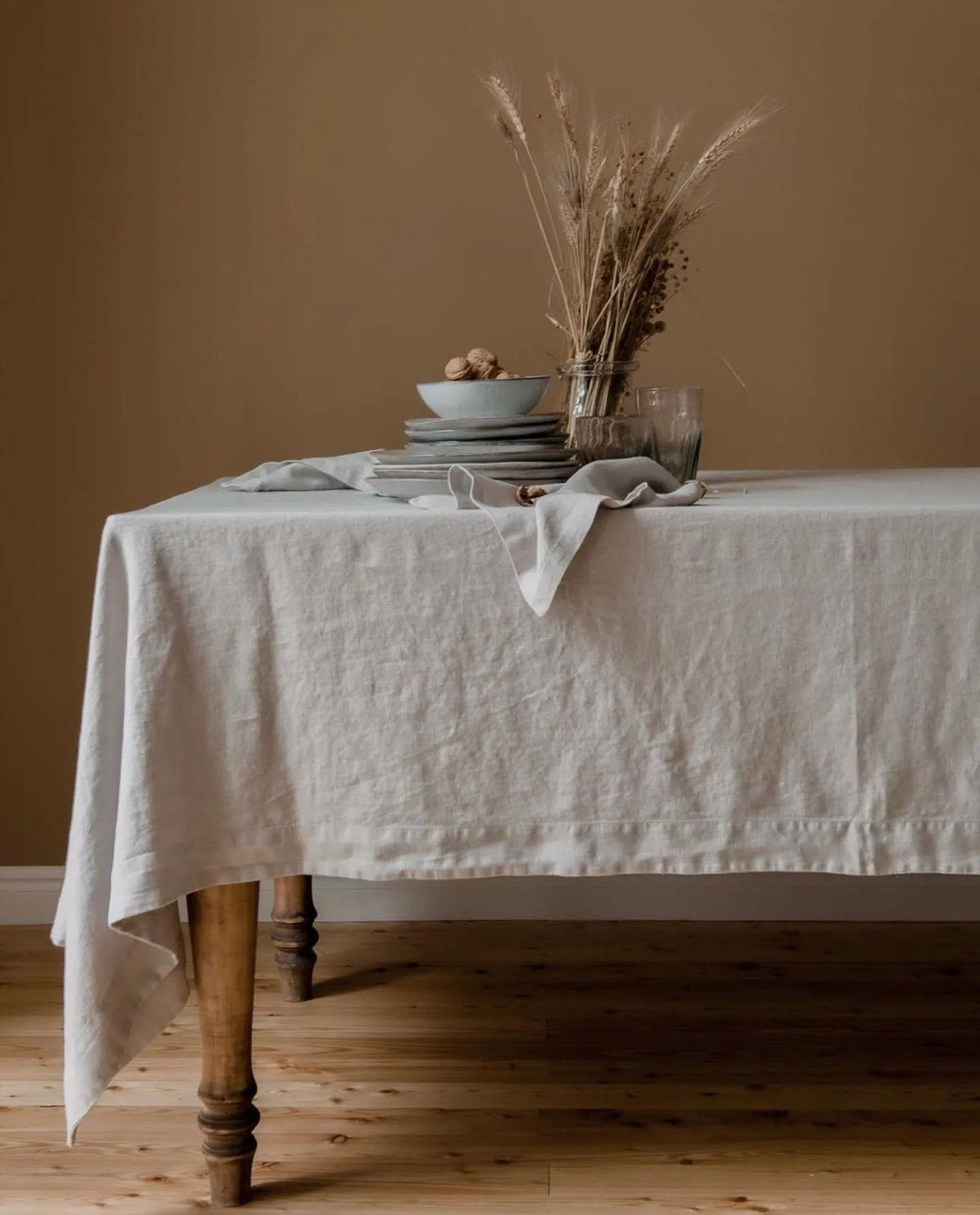 Linen Tablecloth in Six Colors | Four Rectangular Sizes from 39 to 118 Inches | Keeps a Dining Table Covered and Clean
