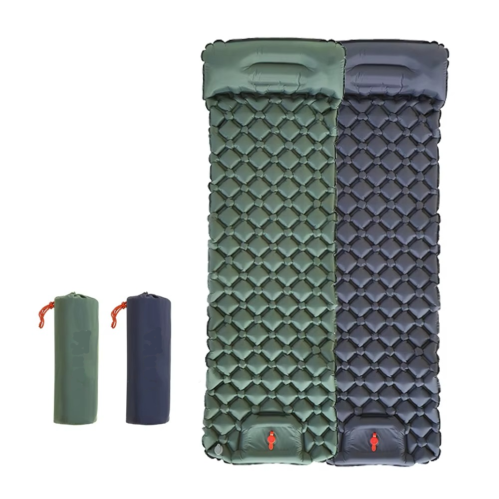 Inflatable Camping Sleeping Pad with Built-In Pillow | Packs Down Small | Comfortable Rest for Camping and Travel