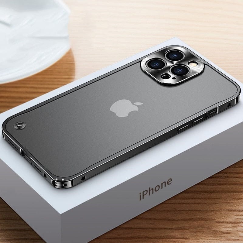 Aluminum Phone Case with a CNC Milled Metal Frame | Slim Protective Shell for iPhone 11 through 15 Pro Max