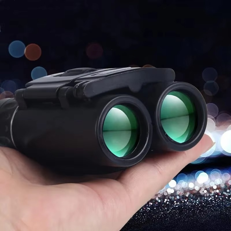 Compact 100x22 HD Binoculars with BAK4 FMC Optics | Foldable Long Range Pocket Pair for Hunting or Camping