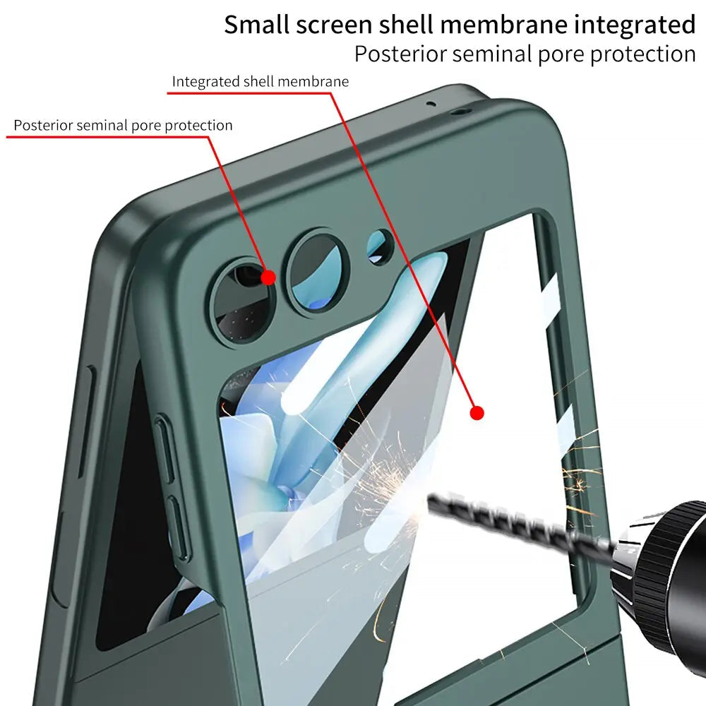 Ultra Thin Matte Phone Case for Galaxy Z Flip 5 | Fingerprint Resistant Shell with Built In Cover Screen Film