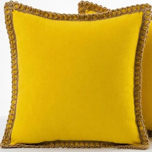 French-Style Pillow Cover in Polyester | Elegant Decorative Design | Refreshes Sofas, Chairs, and Beds
