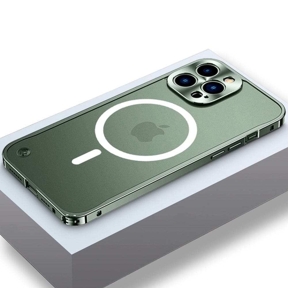 Aluminium Bumper MagSafe Phone Case for iPhone 11 to 15 Pro Max | CNC Milled Frame with Hard Back Plate | 4 Colors