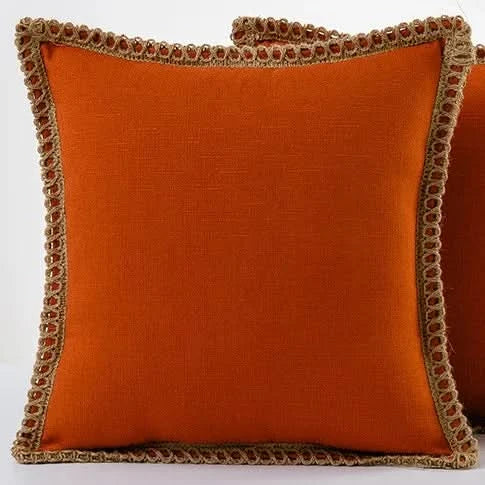 French-Style Pillow Cover in Polyester | Elegant Decorative Design | Refreshes Sofas, Chairs, and Beds