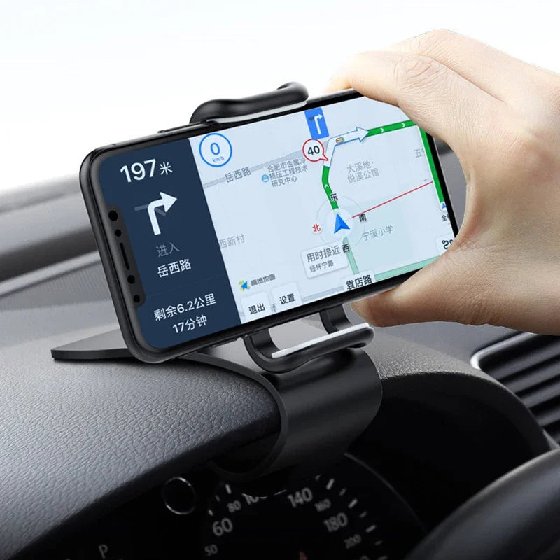 Car Phone Holder with 360 Degree Swivel | Dashboard Clip Mount and Non Slip Silicone Pads for Safe Navigation