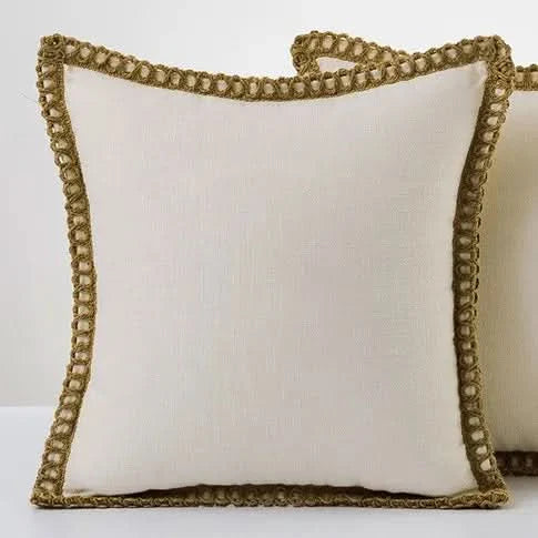 French-Style Pillow Cover in Polyester | Elegant Decorative Design | Refreshes Sofas, Chairs, and Beds