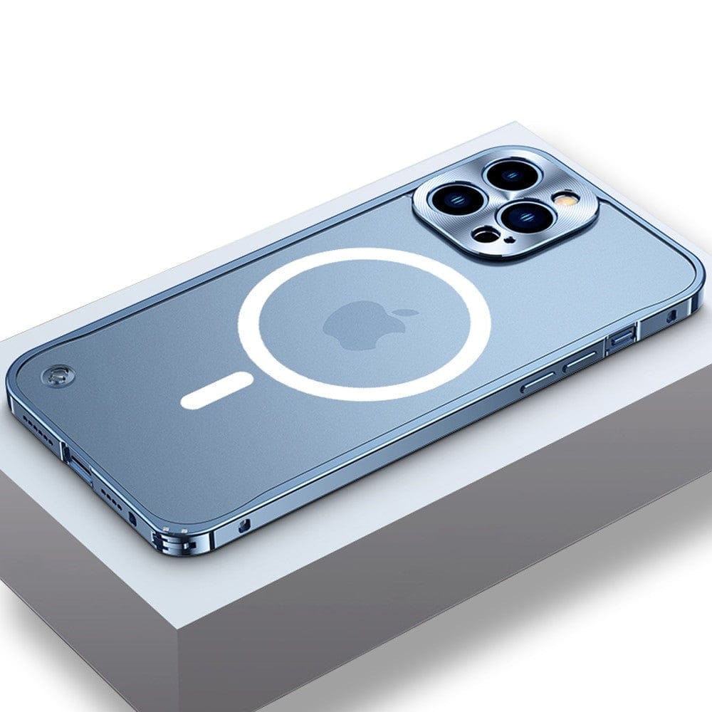 Aluminium Bumper MagSafe Phone Case for iPhone 11 to 15 Pro Max | CNC Milled Frame with Hard Back Plate | 4 Colors