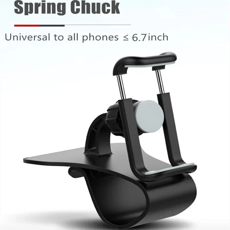 Car Phone Holder with 360 Degree Swivel | Dashboard Clip Mount and Non Slip Silicone Pads for Safe Navigation