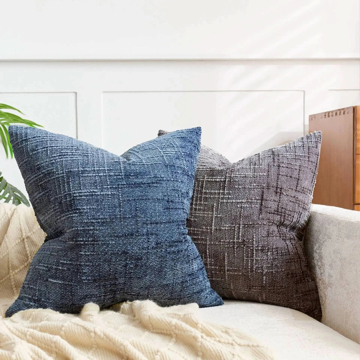 Chenille Pillow Cover in Solid Color | Soft Textured Cushion Cover | Refreshes Living Rooms and Bedrooms