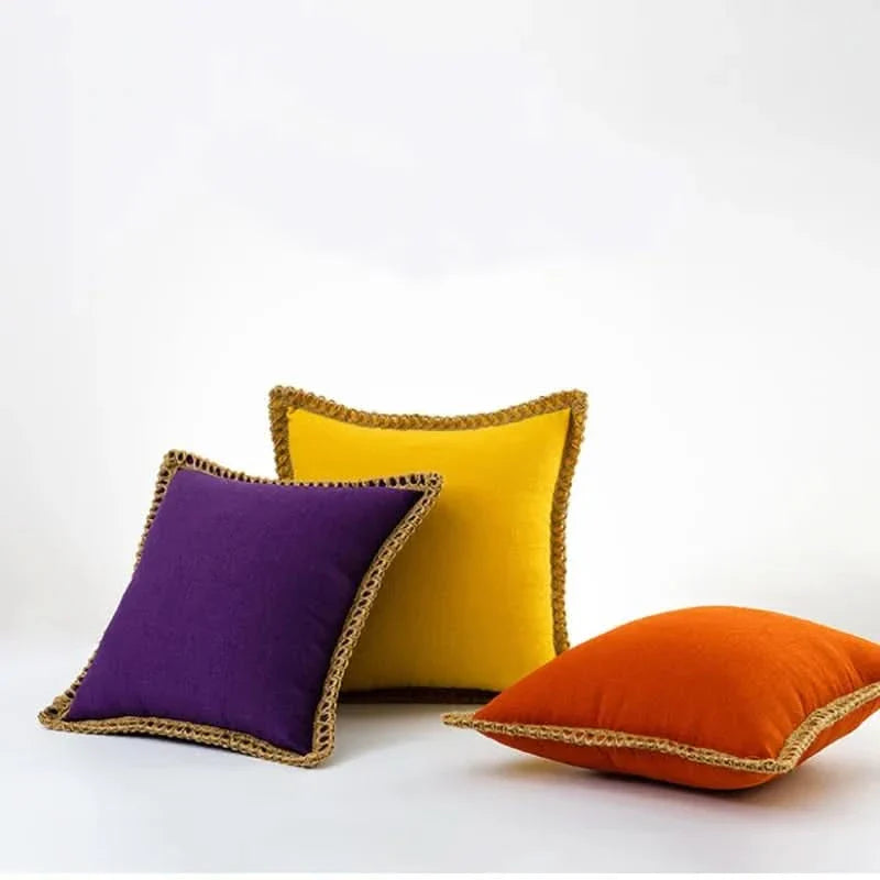 French-Style Pillow Cover in Polyester | Elegant Decorative Design | Refreshes Sofas, Chairs, and Beds