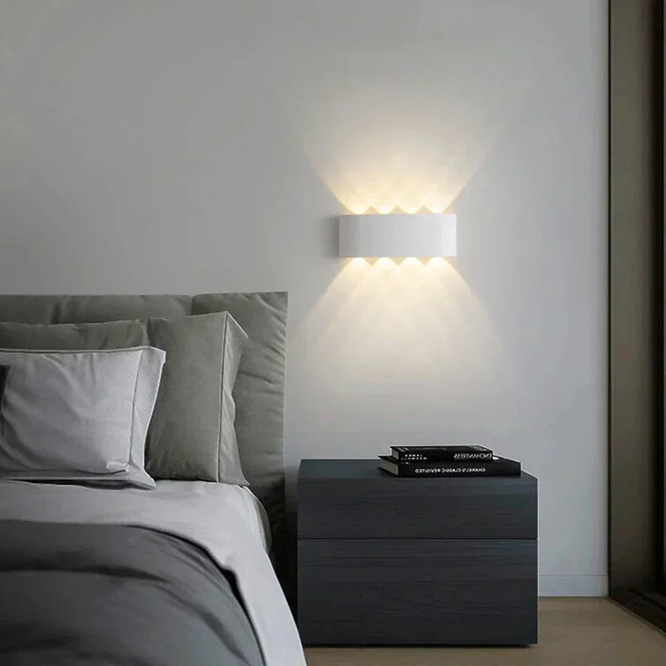 Minimalist LED Wall Sconce for Indoor and Outdoor Use | Up-and-Down Beam Light Fixture in Three Tones