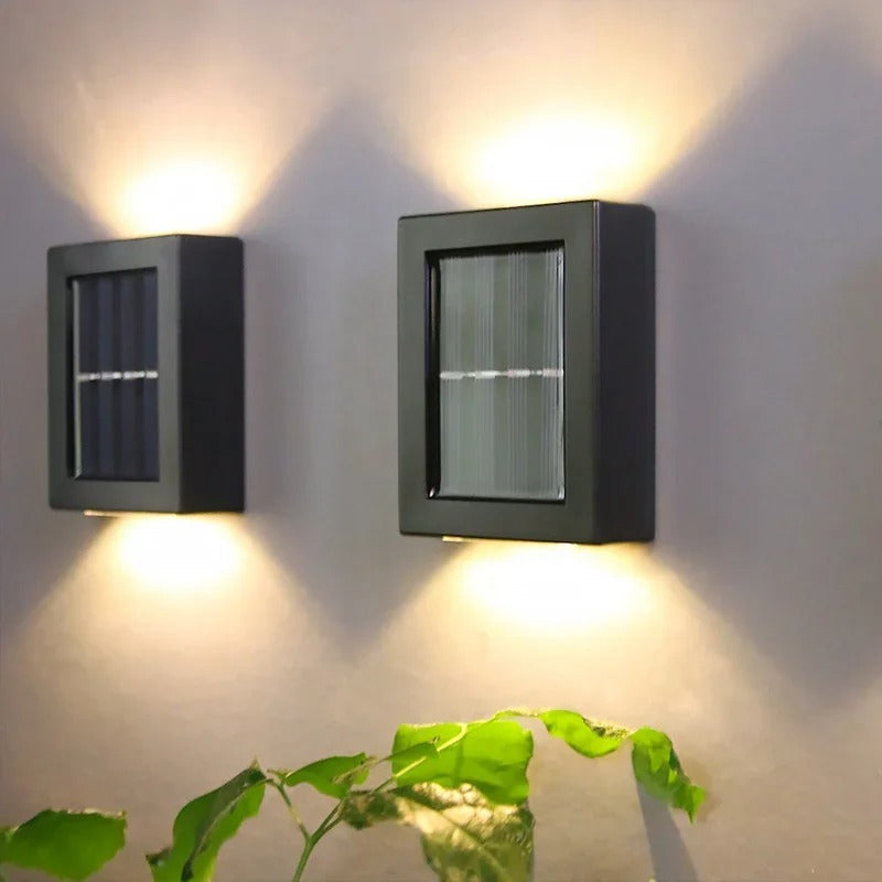 Solar LED Wall Lamp | Cordless with Automatic Dusk-to-Dawn Lighting | For Exterior Walls, Fences, and Entrances