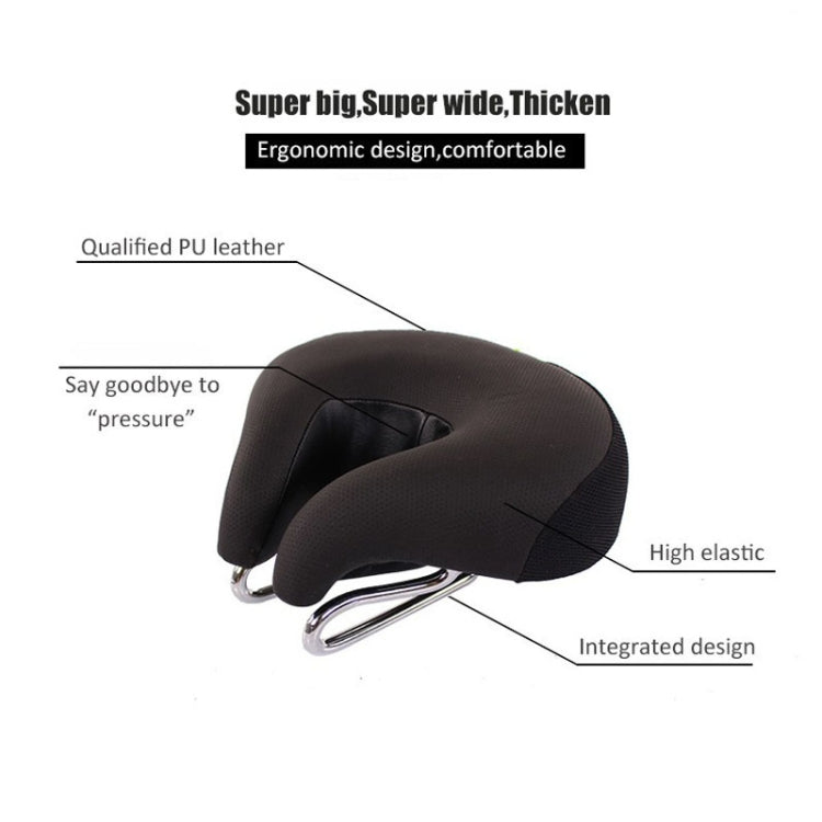Noseless Bicycle Saddle with Thick Soft Padding | Sprung Steel Rails Absorb Vertical Shock | Black Bike Accessories