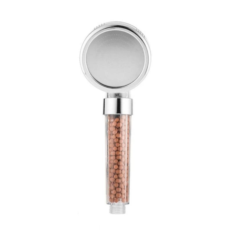 Filtered Shower Head with a Mineral Bead Cartridge | Three Spray Modes on a Turn Ring: Massage, Jet and Rainfall