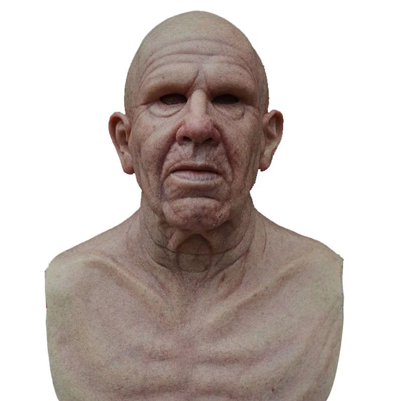 Realistic bearded natural latex full-face Halloween mask, style 4