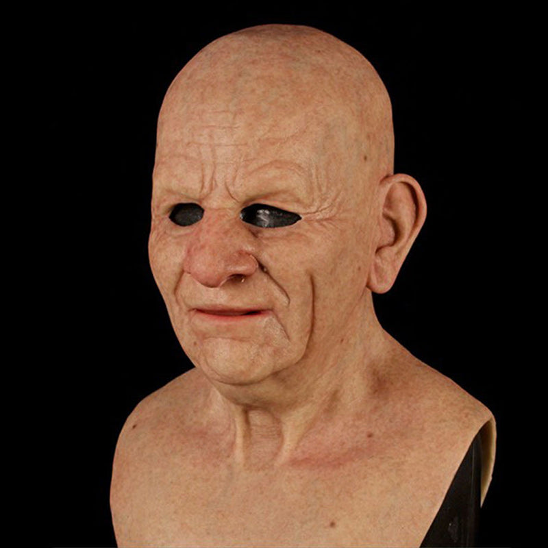 Realistic bearded natural latex full-face Halloween mask, style 6