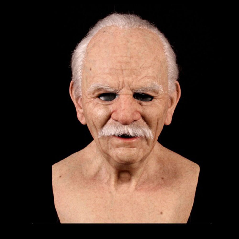 Realistic old man latex Halloween mask in the sixth face style