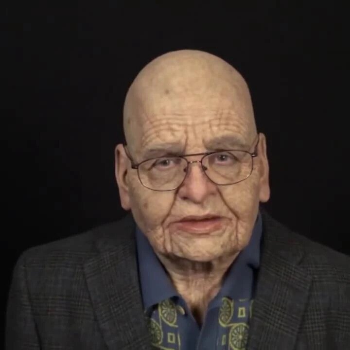 Realistic old man latex Halloween mask in the eighth face style