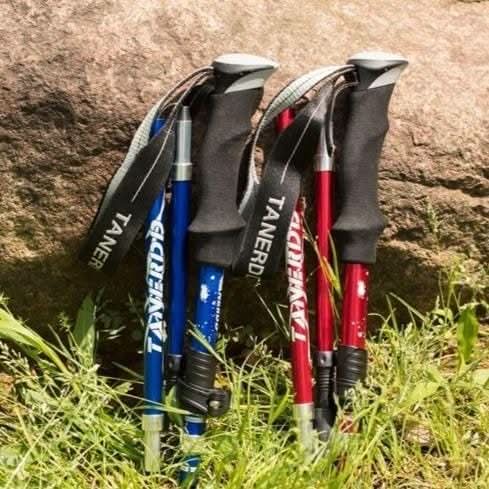Collapsible Adjustable Trekking Poles | Lightweight with Grip Handles | Support for Hiking and Uneven Terrain
