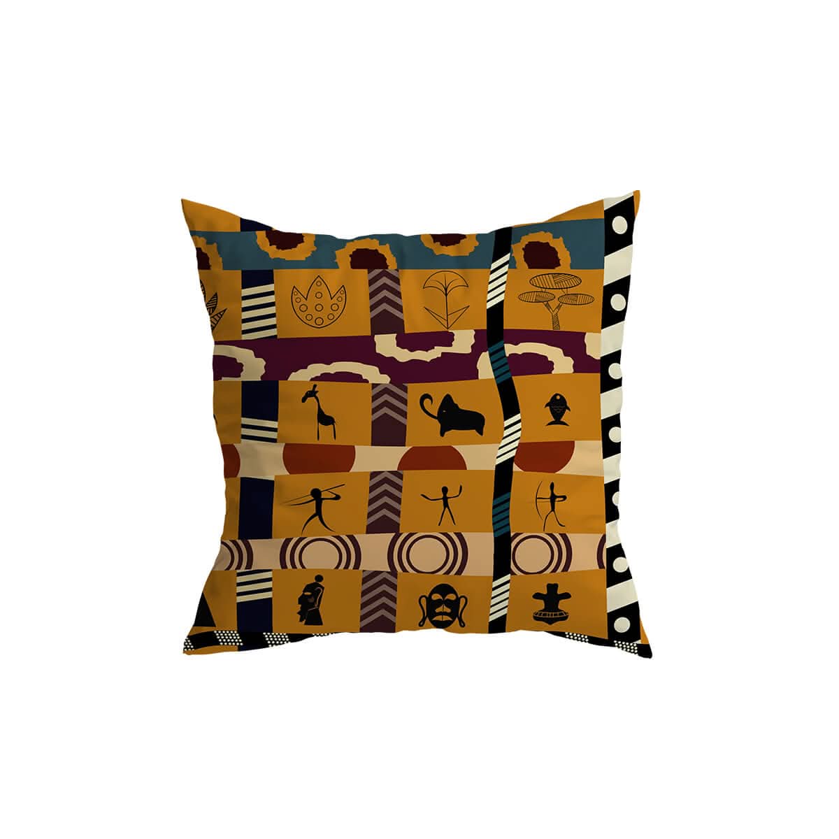 African-Inspired Pattern Pillow Cover | Bold Decorative Design | Adds Color to Sofas, Chairs, and Beds