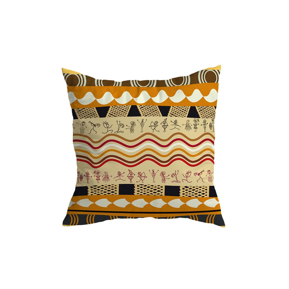 African-Inspired Pattern Pillow Cover | Bold Decorative Design | Adds Color to Sofas, Chairs, and Beds