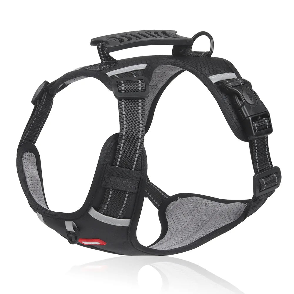 No Pull Dog Harness in Breathable Oxford with Safety Buckle | Reflective Strips and Grab Handle | Sizes XS to XL