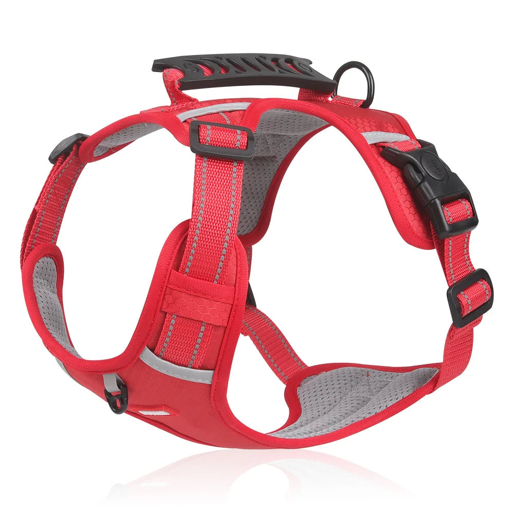 No Pull Dog Harness in Breathable Oxford with Safety Buckle | Reflective Strips and Grab Handle | Sizes XS to XL