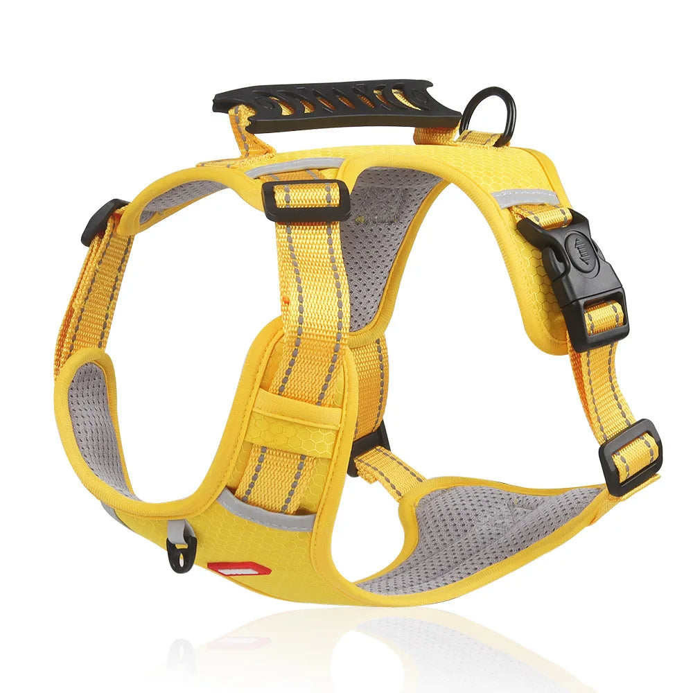 No Pull Dog Harness in Breathable Oxford with Safety Buckle | Reflective Strips and Grab Handle | Sizes XS to XL