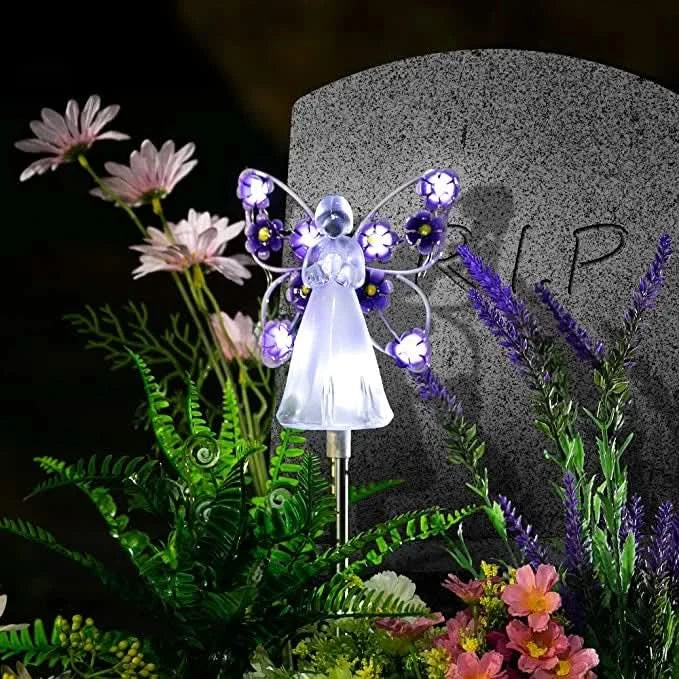 Solar Angel LED Garden Light | Decorative Outdoor Design | Cordless Lighting for Backyards and Patios