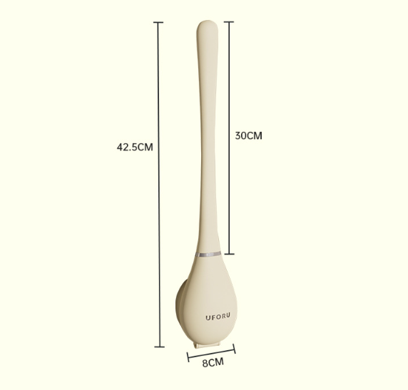 Silicone Toilet Brush with a Flat Head and Wall Holder | Dries Fast, Holds Less Grime Than Synthetic Fiber | Three Colors