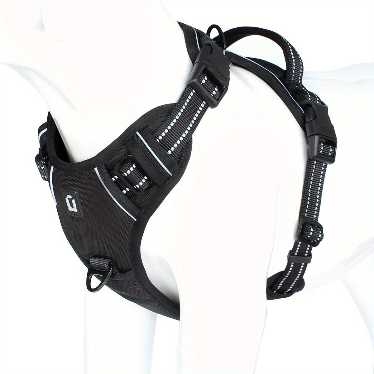 Reflective Dog Harness with Padded Chest Plate and Top Handle | Fully Adjustable Nylon Vest | Sizes S to XL