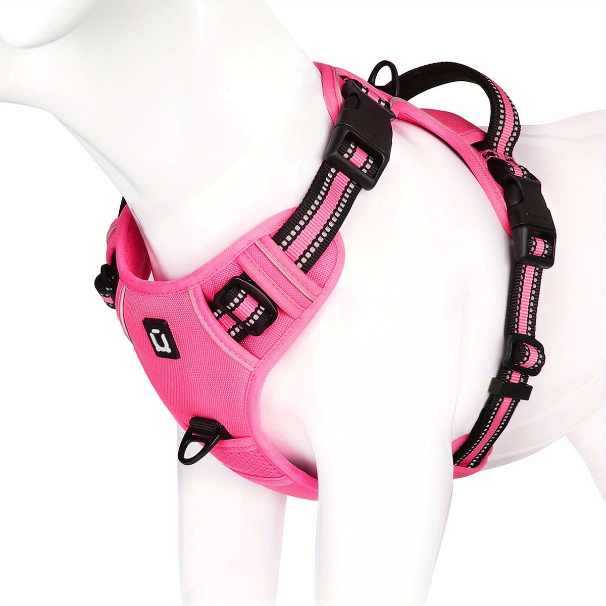 Reflective Dog Harness with Padded Chest Plate and Top Handle | Fully Adjustable Nylon Vest | Sizes S to XL