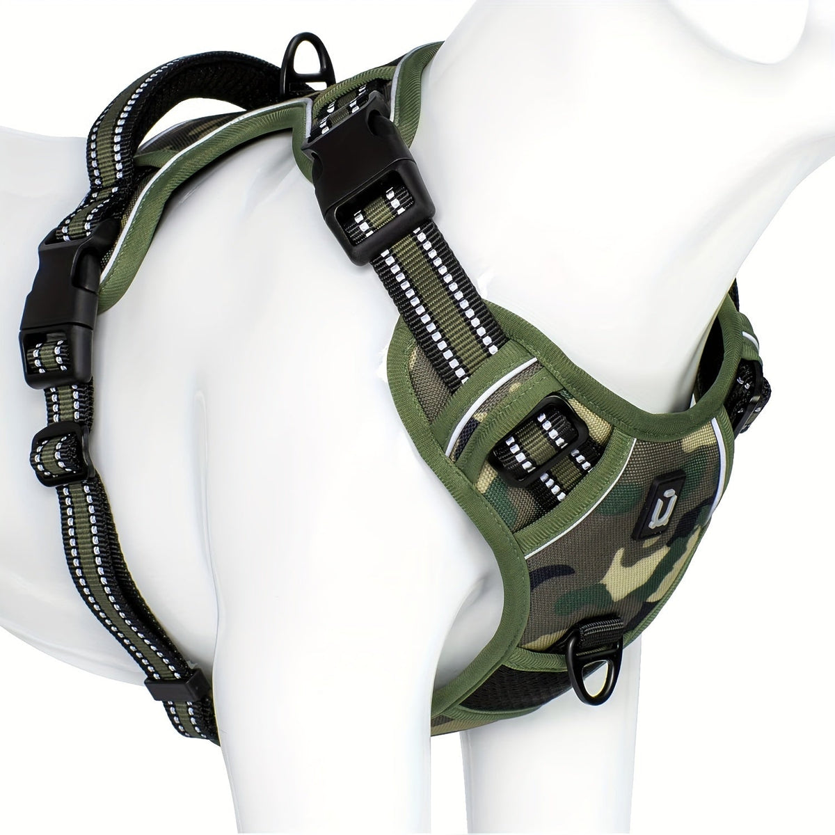 Reflective Dog Harness with Padded Chest Plate and Top Handle | Fully Adjustable Nylon Vest | Sizes S to XL