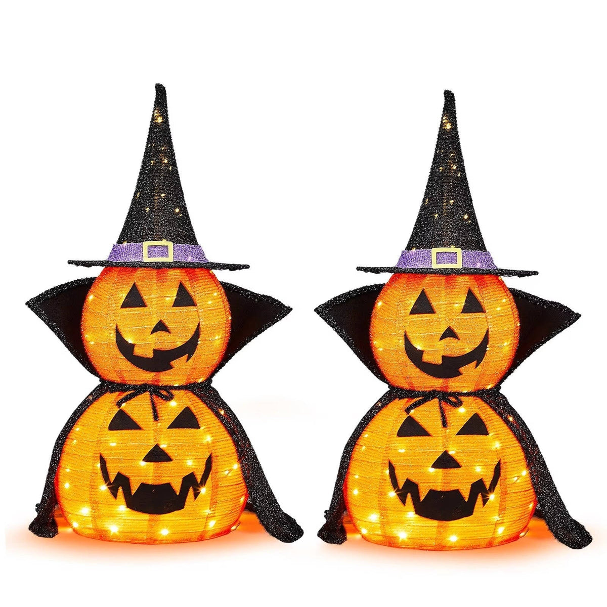 Collapsible metal frame of the lighted Halloween pumpkin