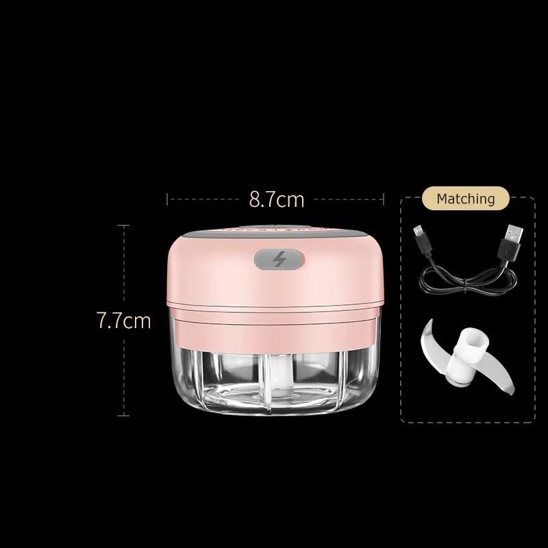 Mini Electric Food Chopper with One-Touch Lid | Stainless Blades and a 5 fl oz Bowl | USB Rechargeable Kitchen Gadgets