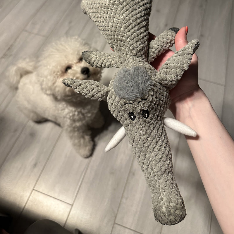 Plush Dog Chew Toys in Three Animal Shapes | Soft Fabric Build for Everyday Play | Wolf, Lion and Elephant