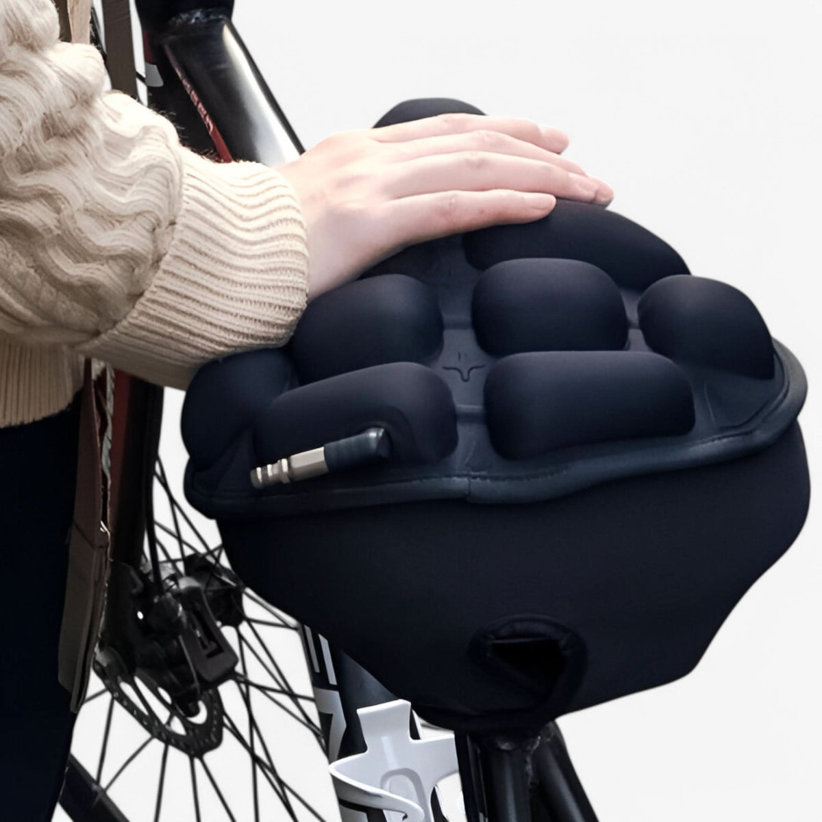 Shock-Absorbing Bike Saddle Cover | Adjustable, Breathable Fit | Upgrades Comfort Without Replacing Your Seat