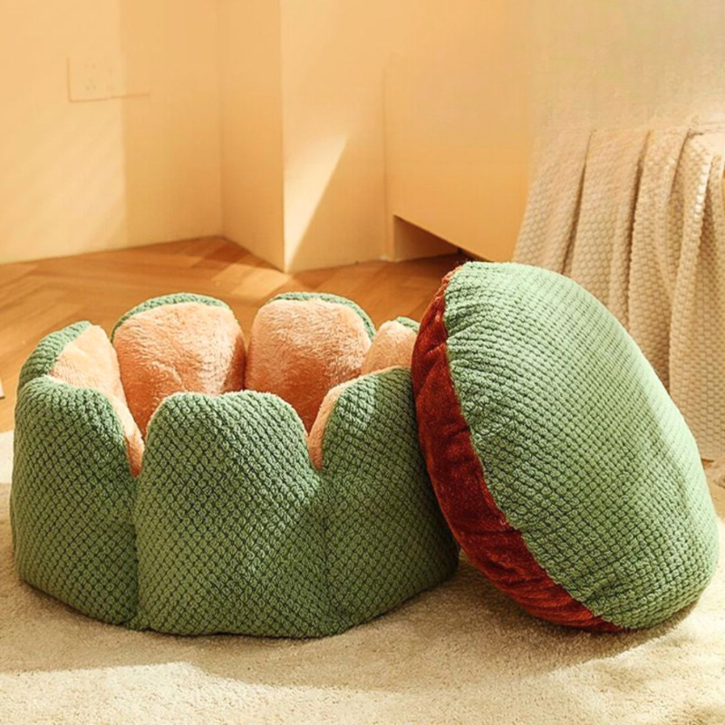 Flower Shaped Cat Bed with Padded Petal Walls | Soft Plush Lining for Kittens and Small Dogs | 3 Sizes | 4 Colors
