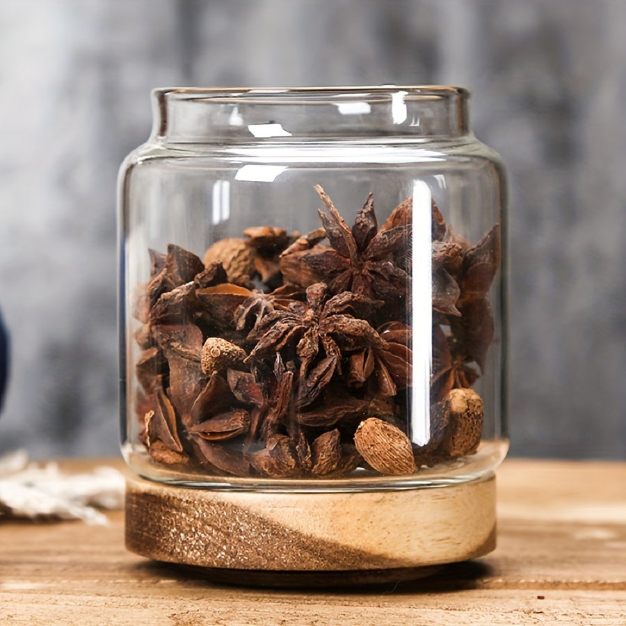Glass Storage Containers for Food with Airtight Wooden Lids | Microwave Safe and BPA Free | 4 Sizes up to 51 fl oz