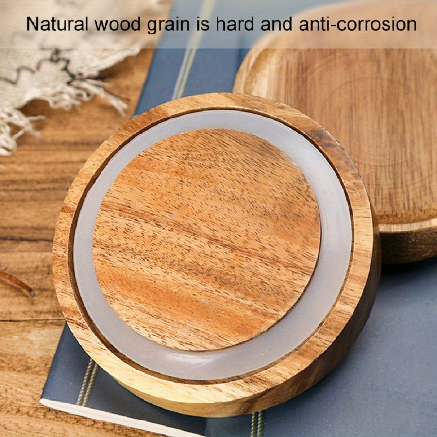 Glass Storage Containers for Food with Airtight Wooden Lids | Microwave Safe and BPA Free | 4 Sizes up to 51 fl oz