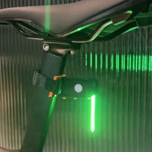 Slim LED Bike Light for the Seatpost | Weatherproof Housing with a Strap Mount That Needs No Tools | Red, Yellow or Blue