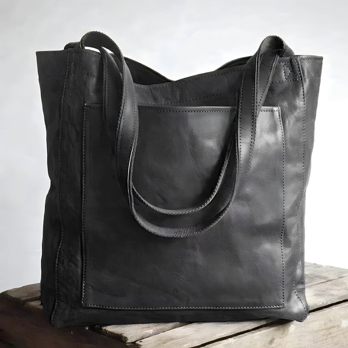 Vegan Leather Tote Bag with Durable Zip Closure | Soft Suede-Feel Lining and Roomy Interior | Three Colors
