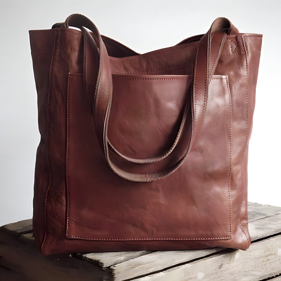 Vegan Leather Tote Bag with Durable Zip Closure | Soft Suede-Feel Lining and Roomy Interior | Three Colors